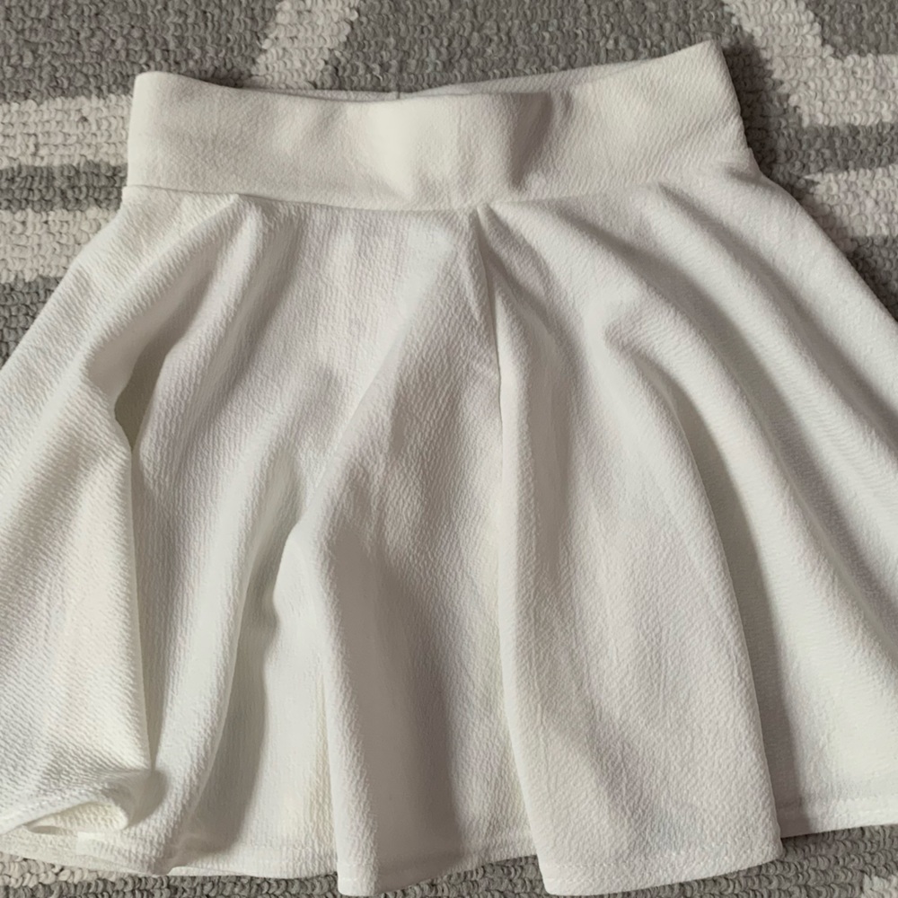 white mini skirt